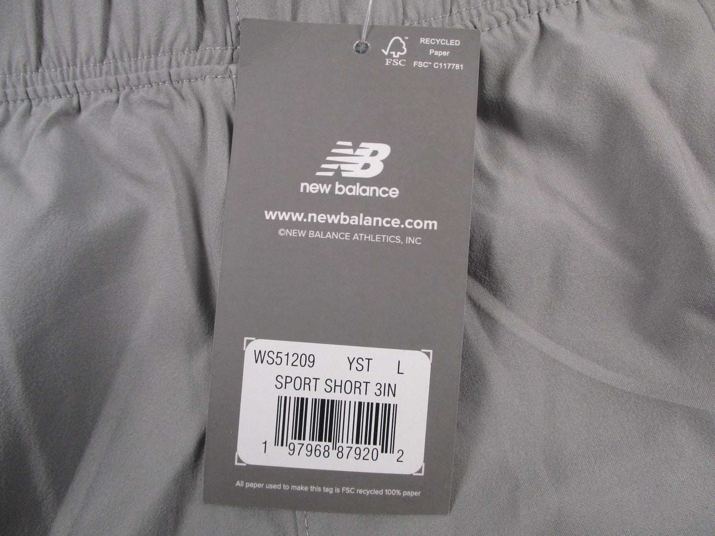 New Balance Sport Shorts Womens L Gray Running Activewear Lightweight