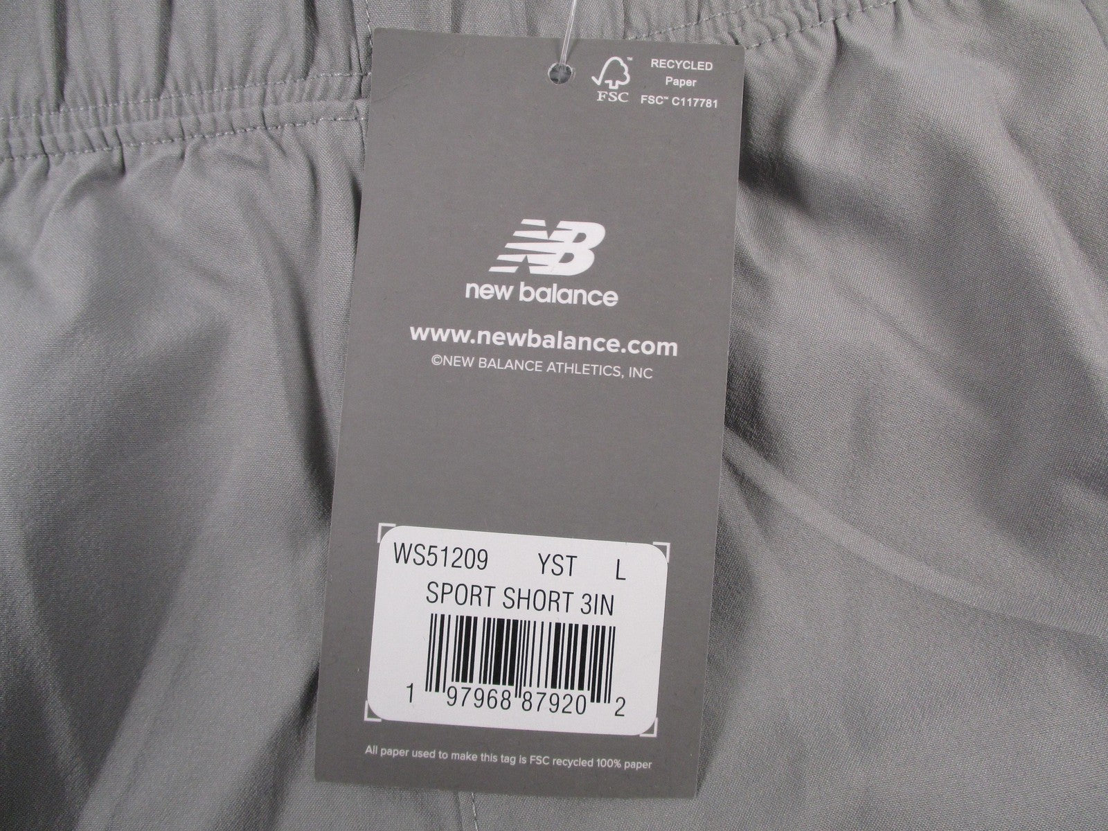New Balance Sport Shorts Womens L Gray Running Activewear Lightweight