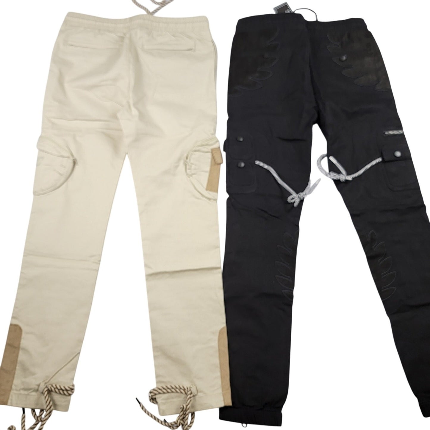 The Hideout Clothing Pants Set Medium Black Cream Cargo Joggers NWT