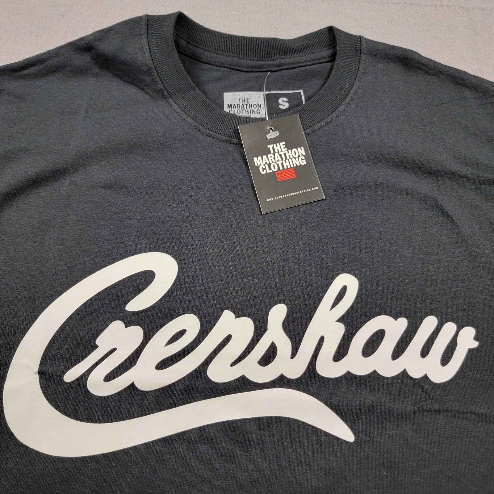 The Marathon Clothing Crenshaw Shirt Mens Small Black Graphic Tee TMC Crewneck2