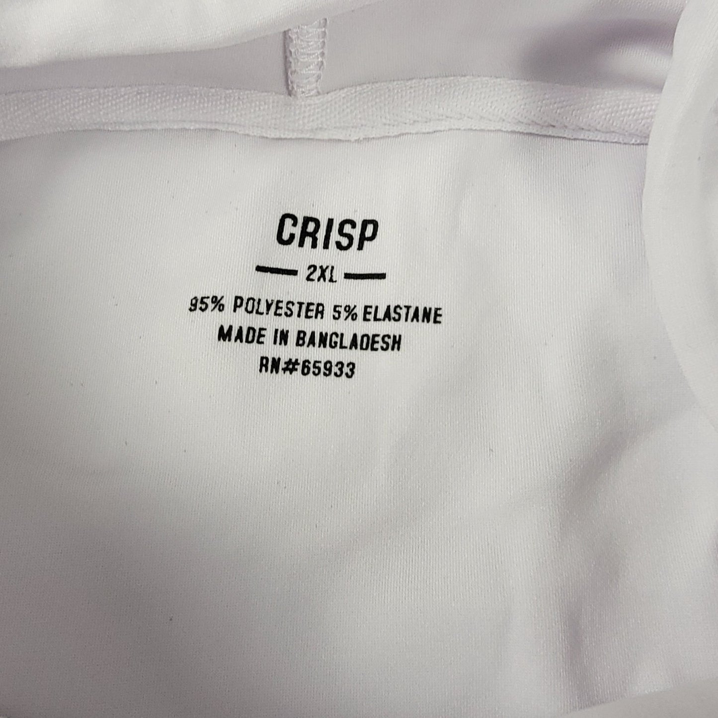 CRISP Men’s White Hoodie 2XL Pullover Stretch Lightweight Hooded Sweatshirt 6812
