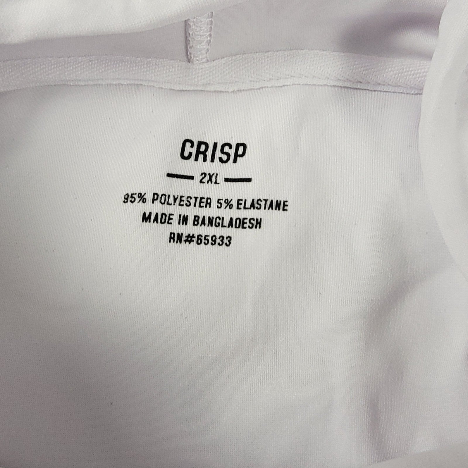 CRISP Men’s White Hoodie 2XL Pullover Stretch Lightweight Hooded Sweatshirt 6812