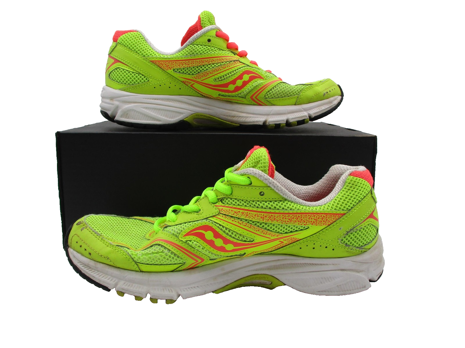 Saucony Cohesion 9 Shoes Womens Size 10 Neon Green Pink Running S1526226 (1G7)1