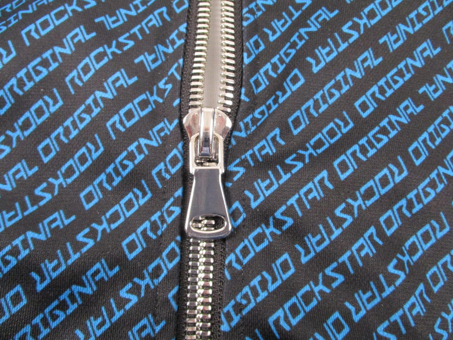 Rockstar Original Tracksuit Set Mens Large Black Blue Logo Track Sweatsuit Zip2