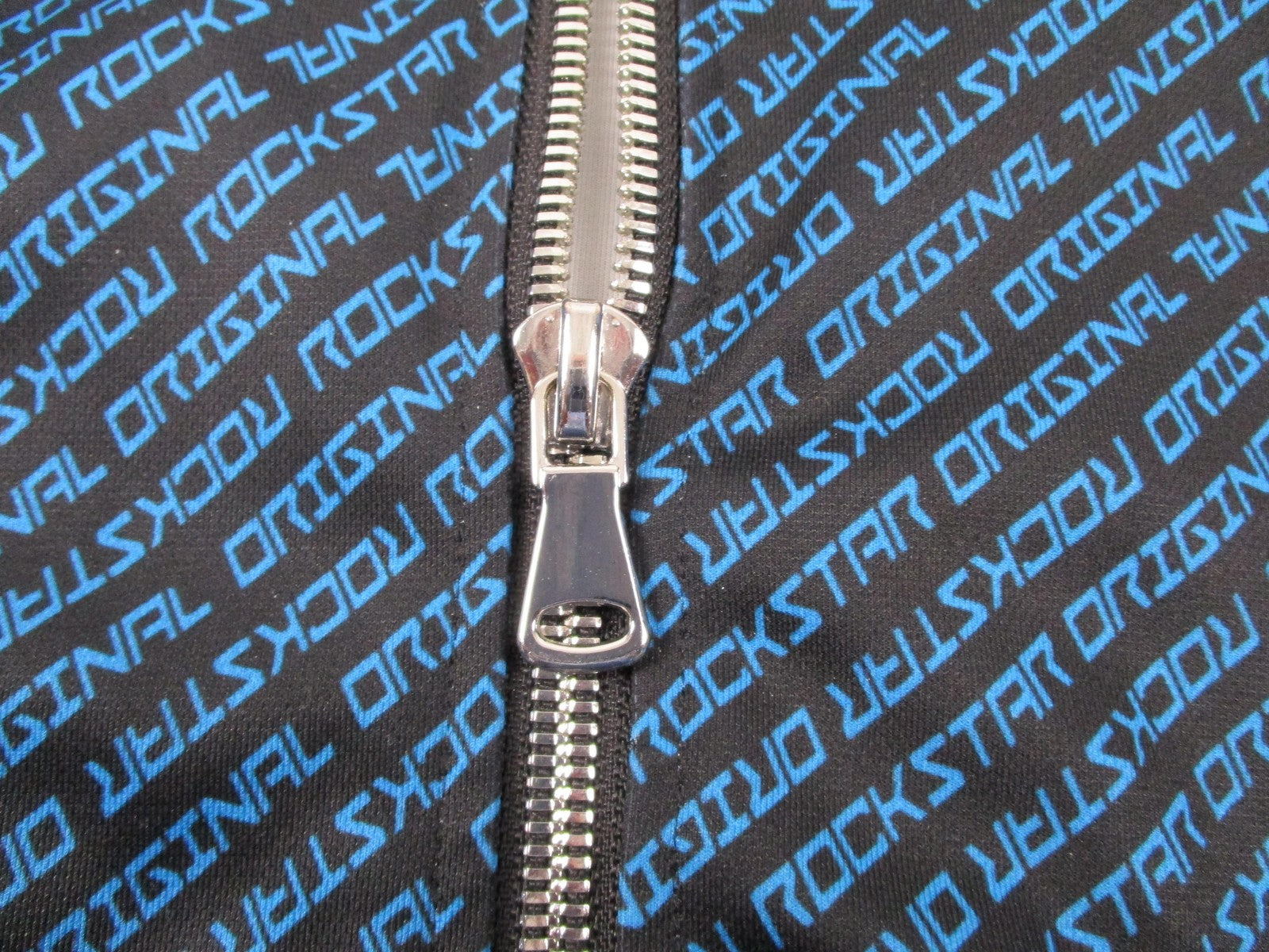 Rockstar Original Tracksuit Set Mens Large Black Blue Logo Track Sweatsuit Zip2