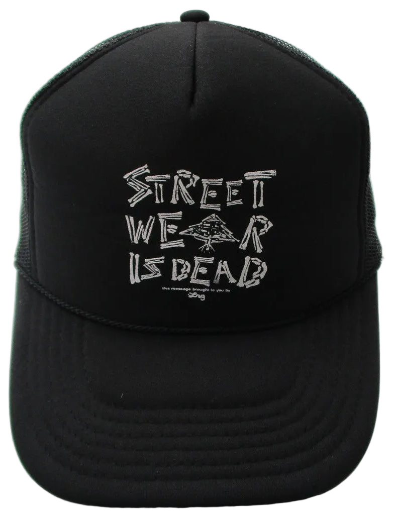 LRG Streetwear Is Dead Hat Cap Snap Back Mens One Size Black Mesh Trucker Foam0