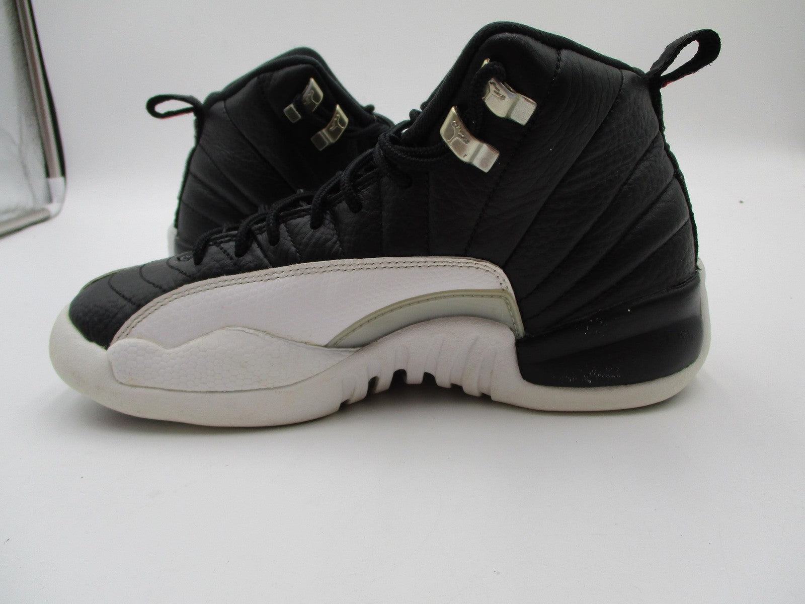 Air Jordan 12 Retro Playoffs Shoes Youth 5.5Y Black White Sneakers 153265-00610