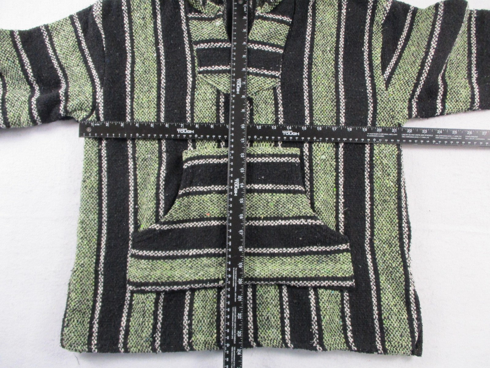 Sunspecs Hoodie Mens Medium Green Black Striped Pullover Knit Baja Pocket4