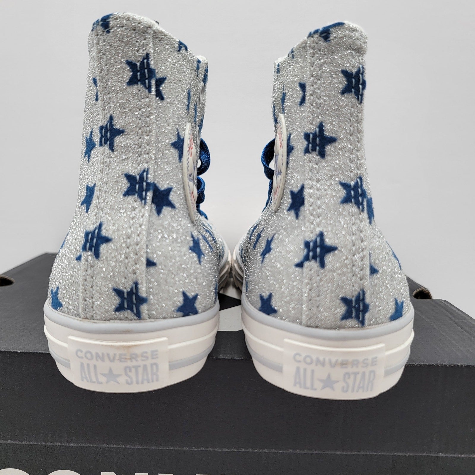 Converse CTAS High 'Glitter Blue Stars' Sz 4Y - New4