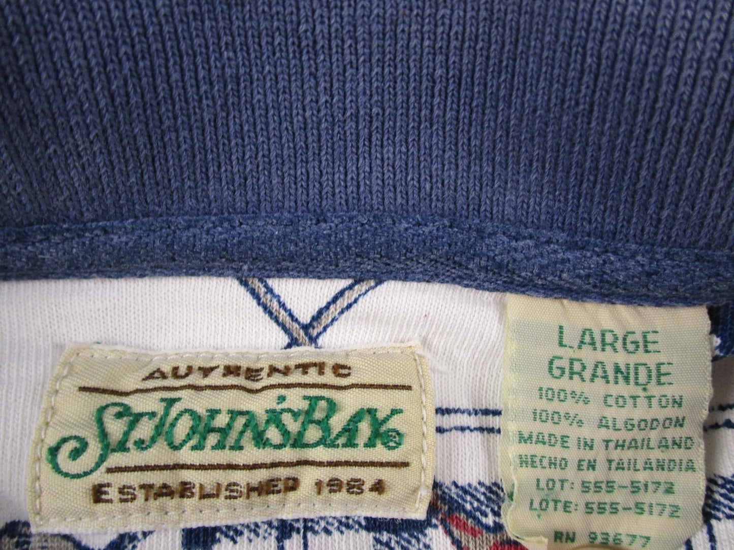 St. John's Bay Polo Shirt Mens Large Multicolor Golf Plaid Graphic 100% Cotton2