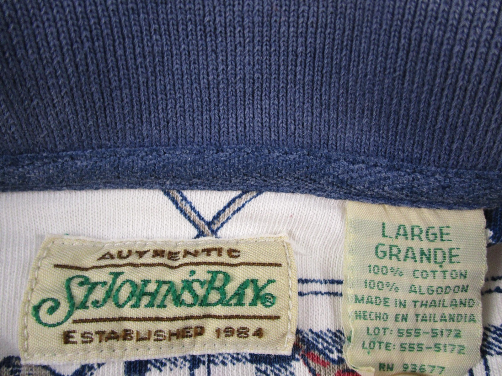 St. John's Bay Polo Shirt Mens Large Multicolor Golf Plaid Graphic 100% Cotton2