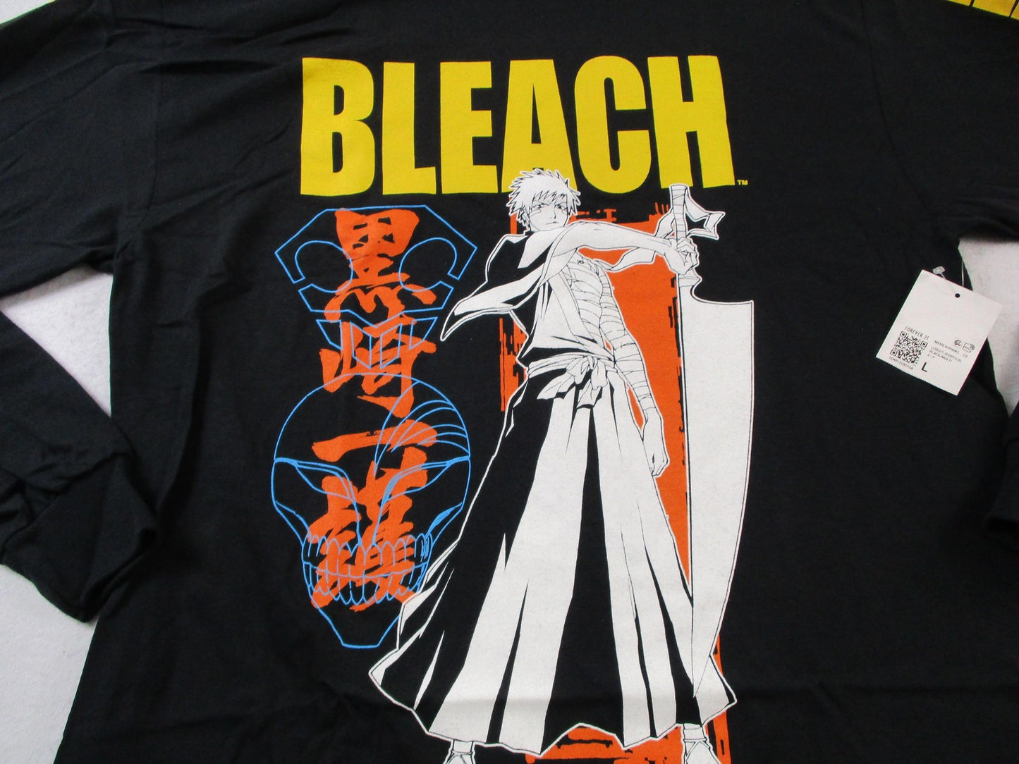 Bleach Ichigo Kurosaki Tee Mens Large Black Long Sleeve Anime Forever 21 1531323