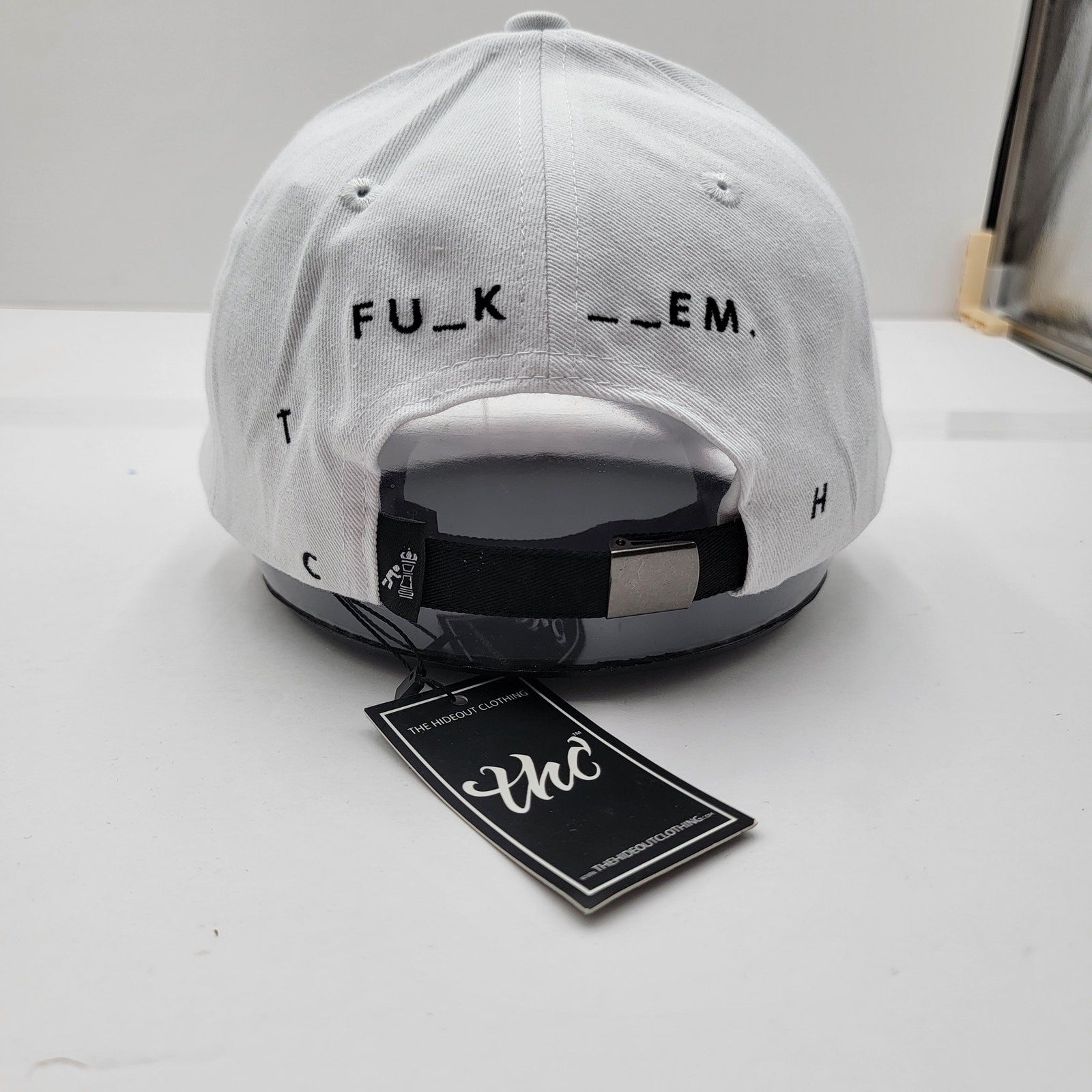 THC The Hideout Clothing Blank Letters Dad Cap White/Flamingo Pink 1 of 1002
