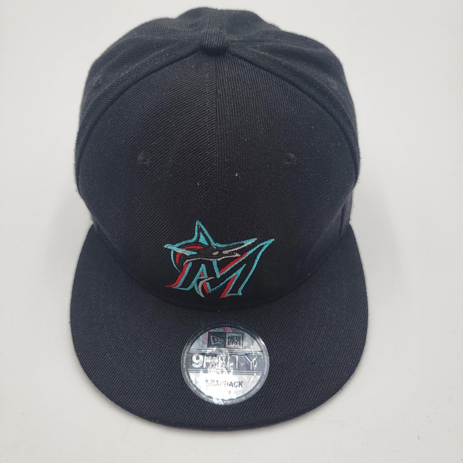 Miami Marlins Hat Cap Snap Back Black MLB Baseball Mens New Era Miami Script4