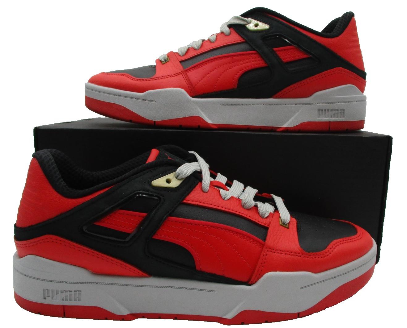 Puma Slipstream INVDR Shoes Men Sz 10.5 Red Black Leather Low Top 38996801 1S90