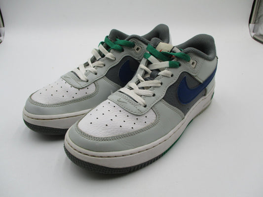 Nike Air Force 1 Low Shoes Youth Size 6Y Gray Green Blue Sneakers FB9035-0010
