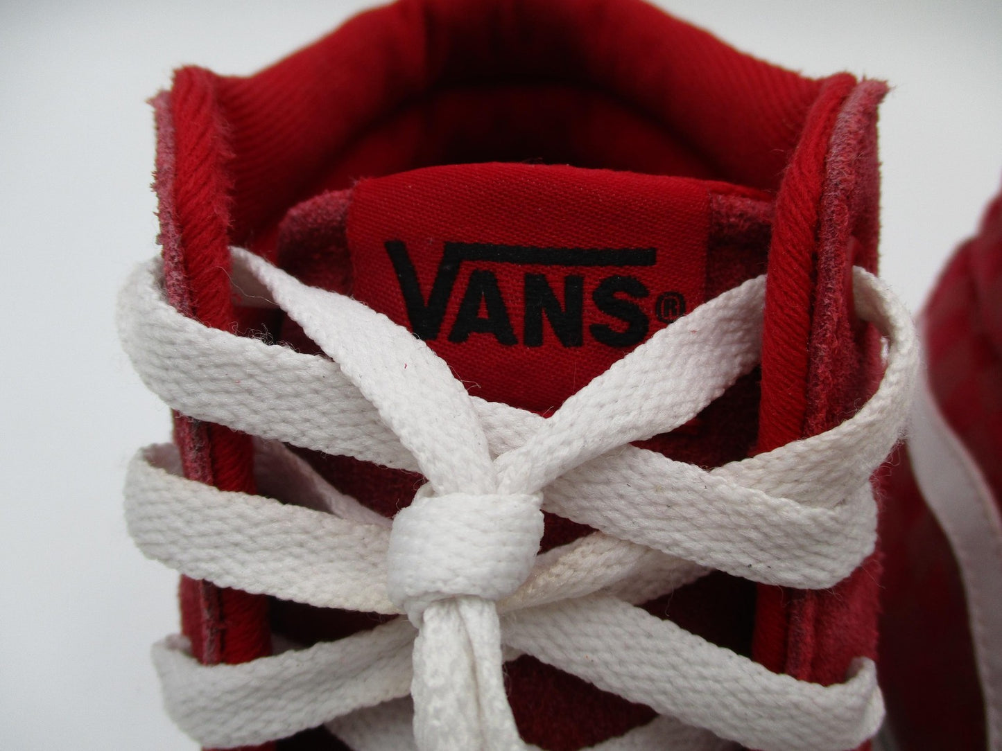 Vans Sk8-Hi Checkerboard Shoes Mens Size 11.5 Red Suede High Top Skate Sneakers2