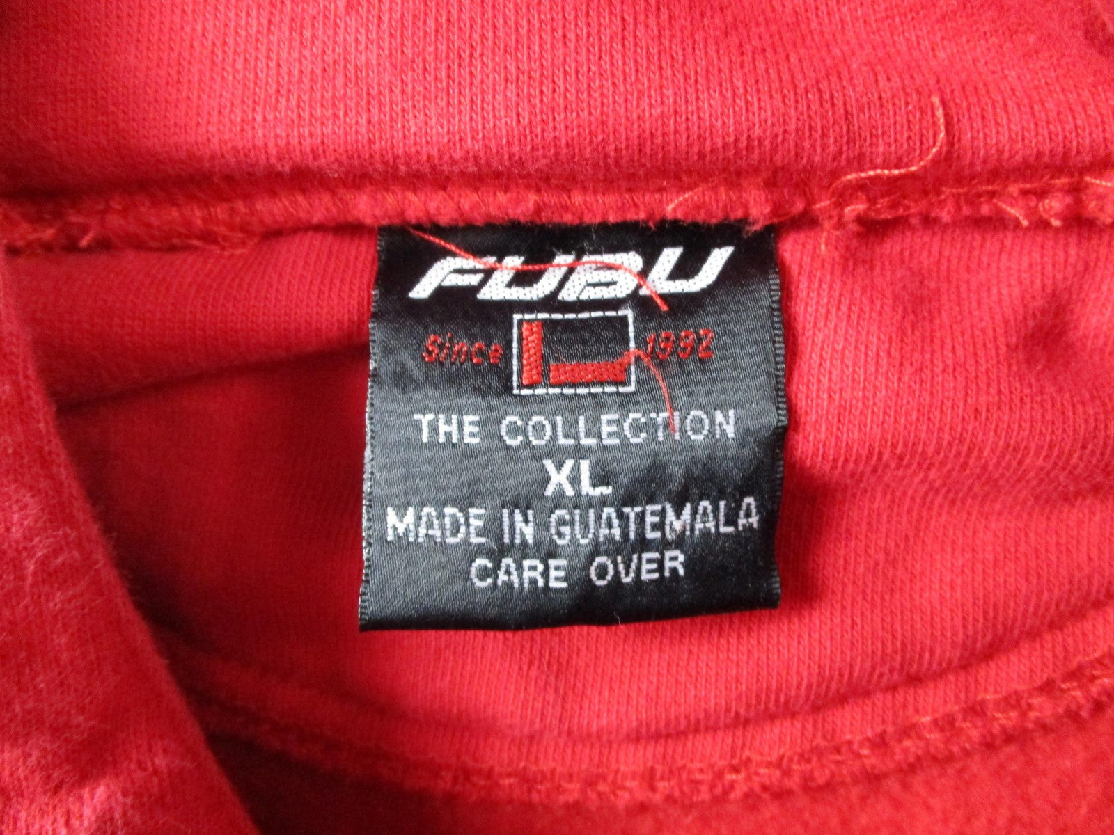 FUBU Hoodie Mens XL Red Pullover Fleece Sweatshirt Jeans Collection 05929