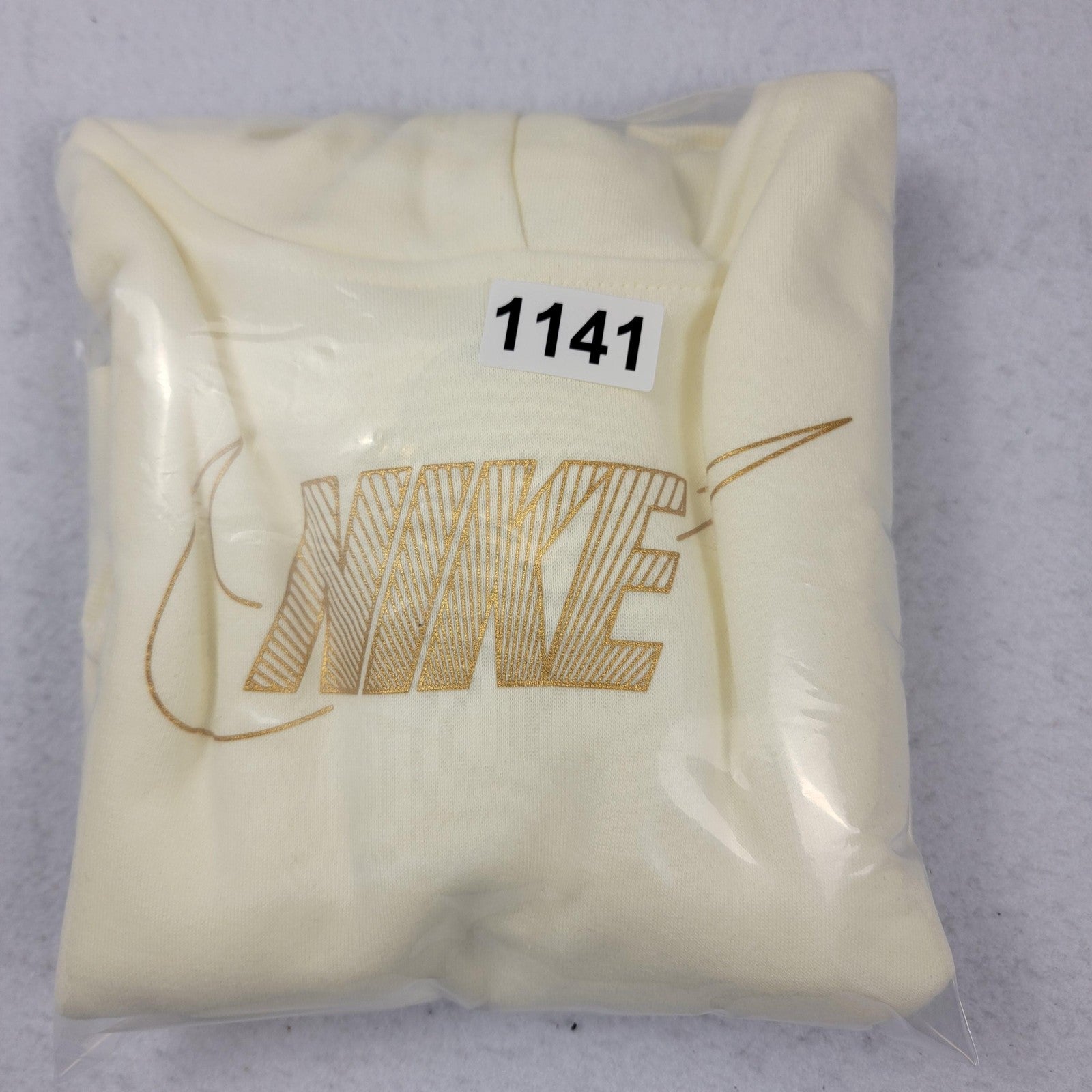Nike Hoodie Girls Medium 56 Years Coconut Milk Pullover Swoosh Logo New