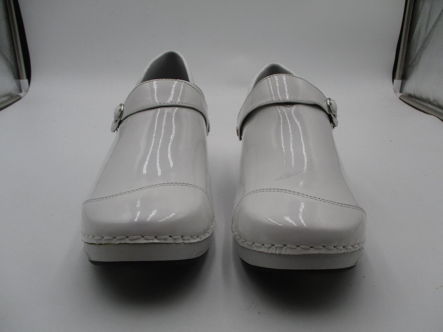 Rocky 4EurSole Shoes Womens Size 10 White Patent Clog Slip Resistant RKH0511