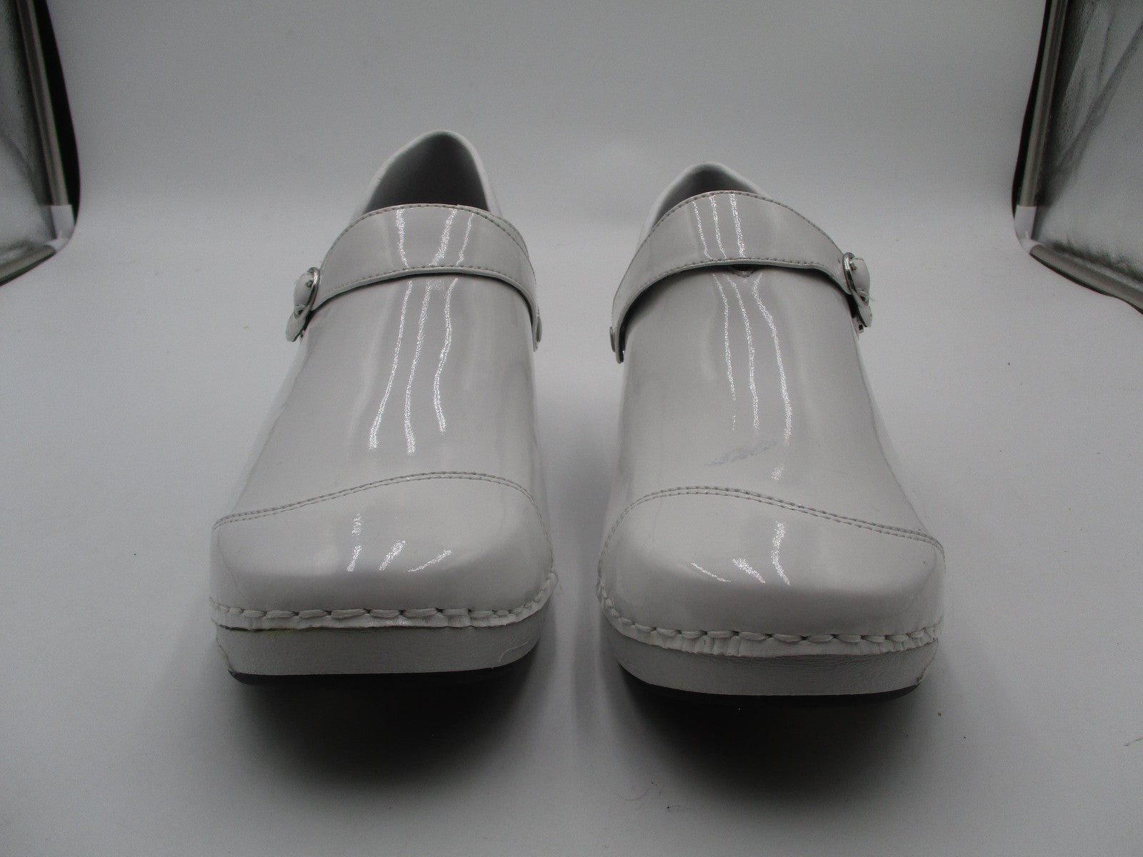 Rocky 4EurSole Shoes Womens Size 10 White Patent Clog Slip Resistant RKH0511