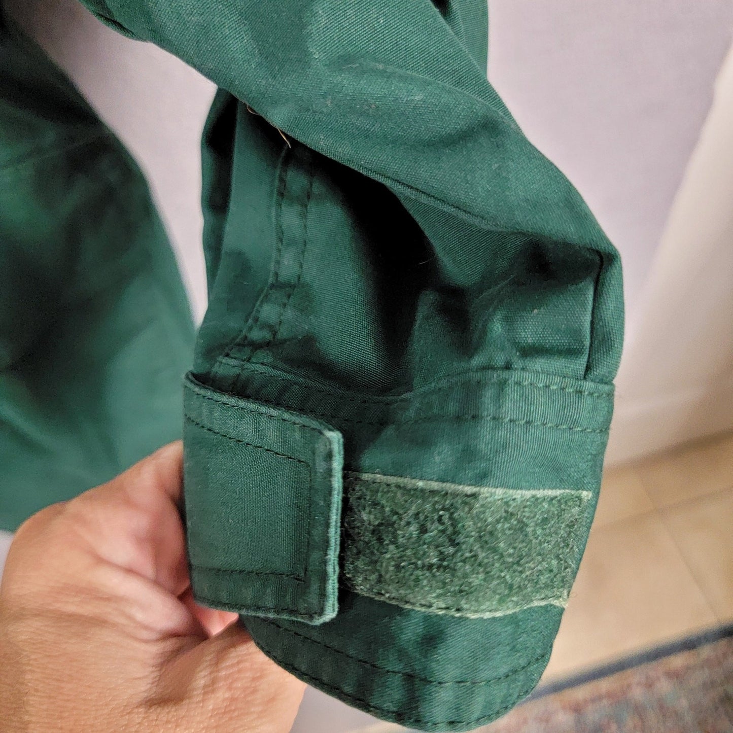 Eddie Bauer Women’s M Green Waxed Cotton Jacket Wool Lined Hooded Vintage 21413