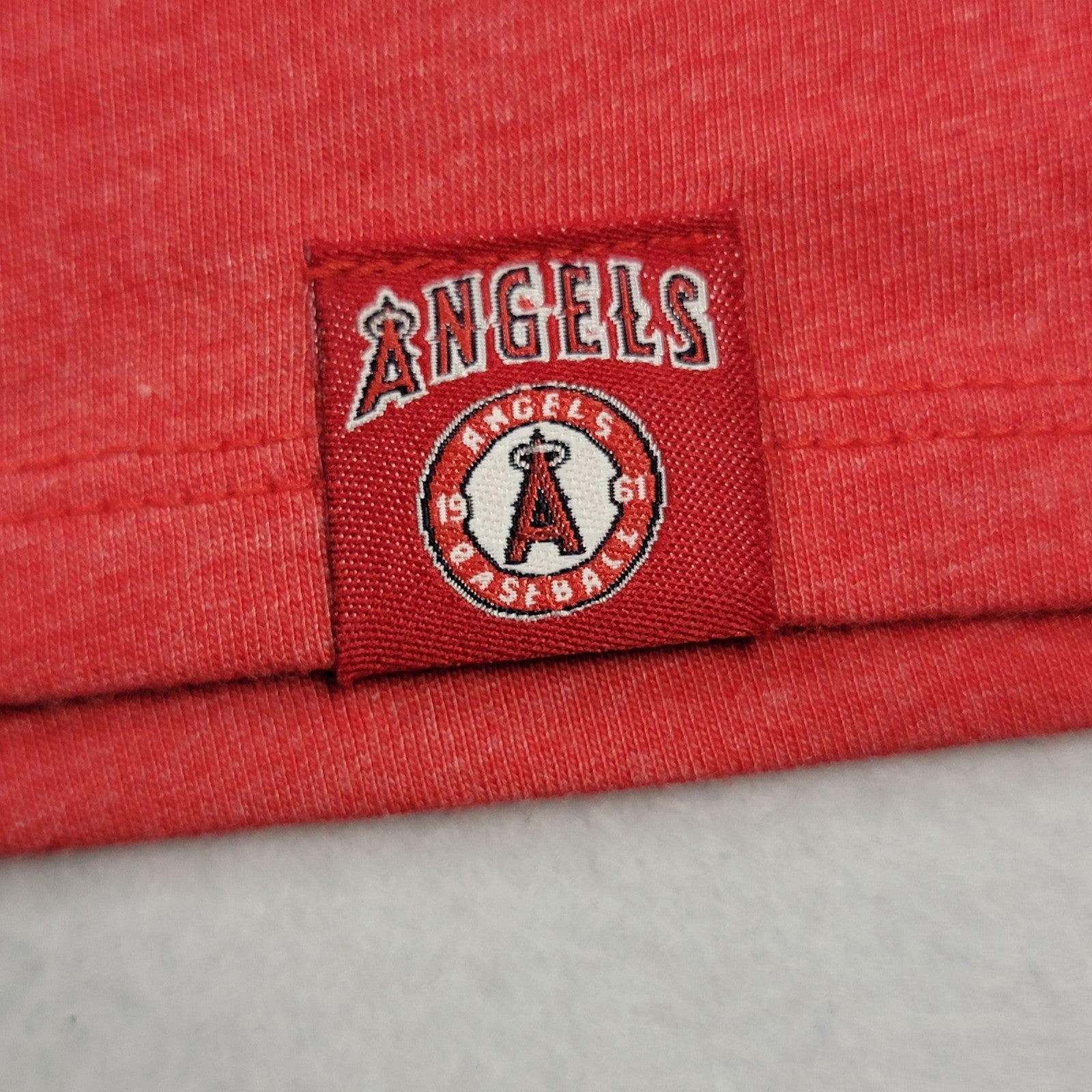 Los Angeles Angels Shirt Womens Medium Red Gray MLB Baseball Nike 3/4 Sleeve 9914