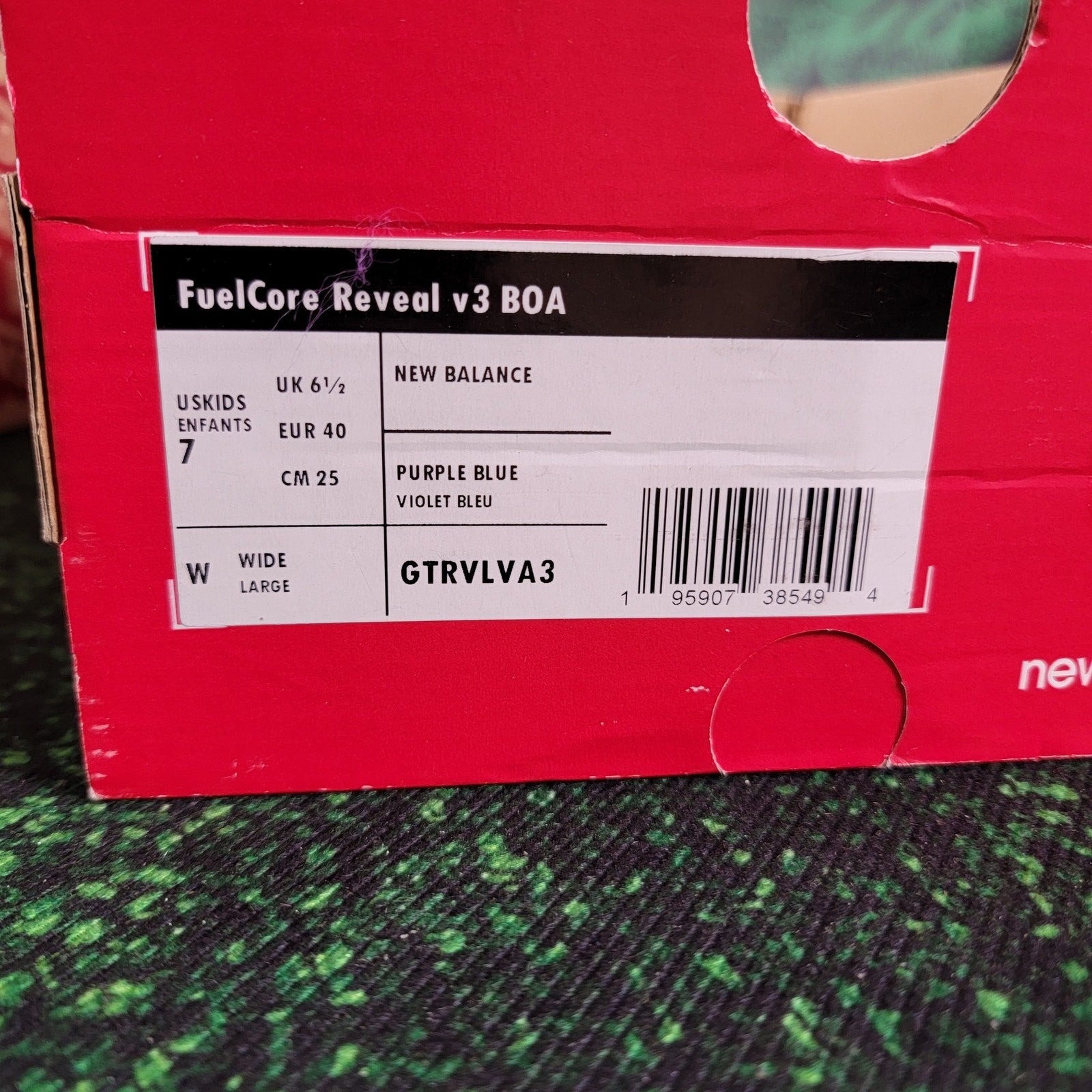 New Balance Fuel Core Reveal v3 BOA Purple Blue Kids Sz 79