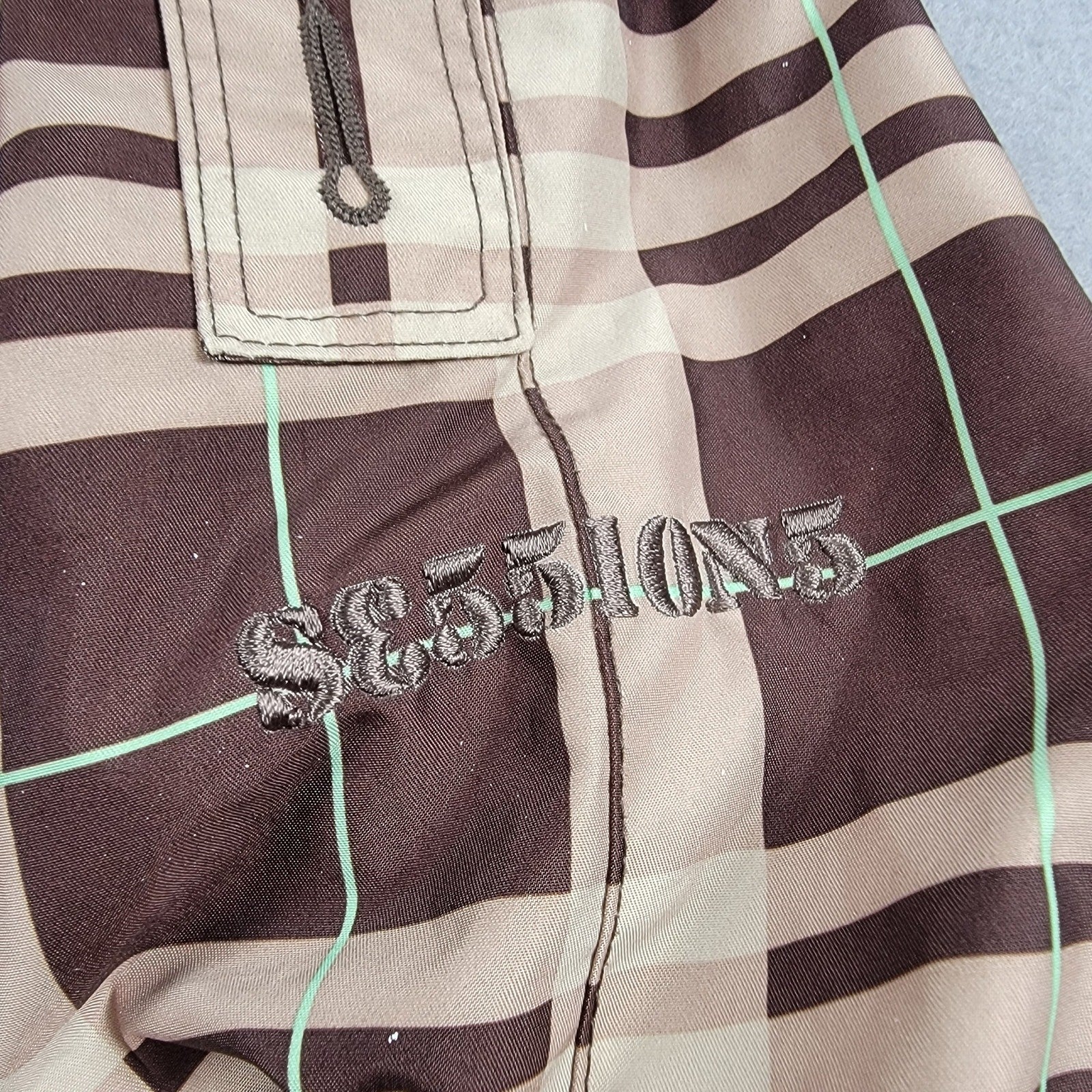 Sessions Terrain Series RECCO Plaid Snowboard Ski Jacket Men’s XL Brown Beige6