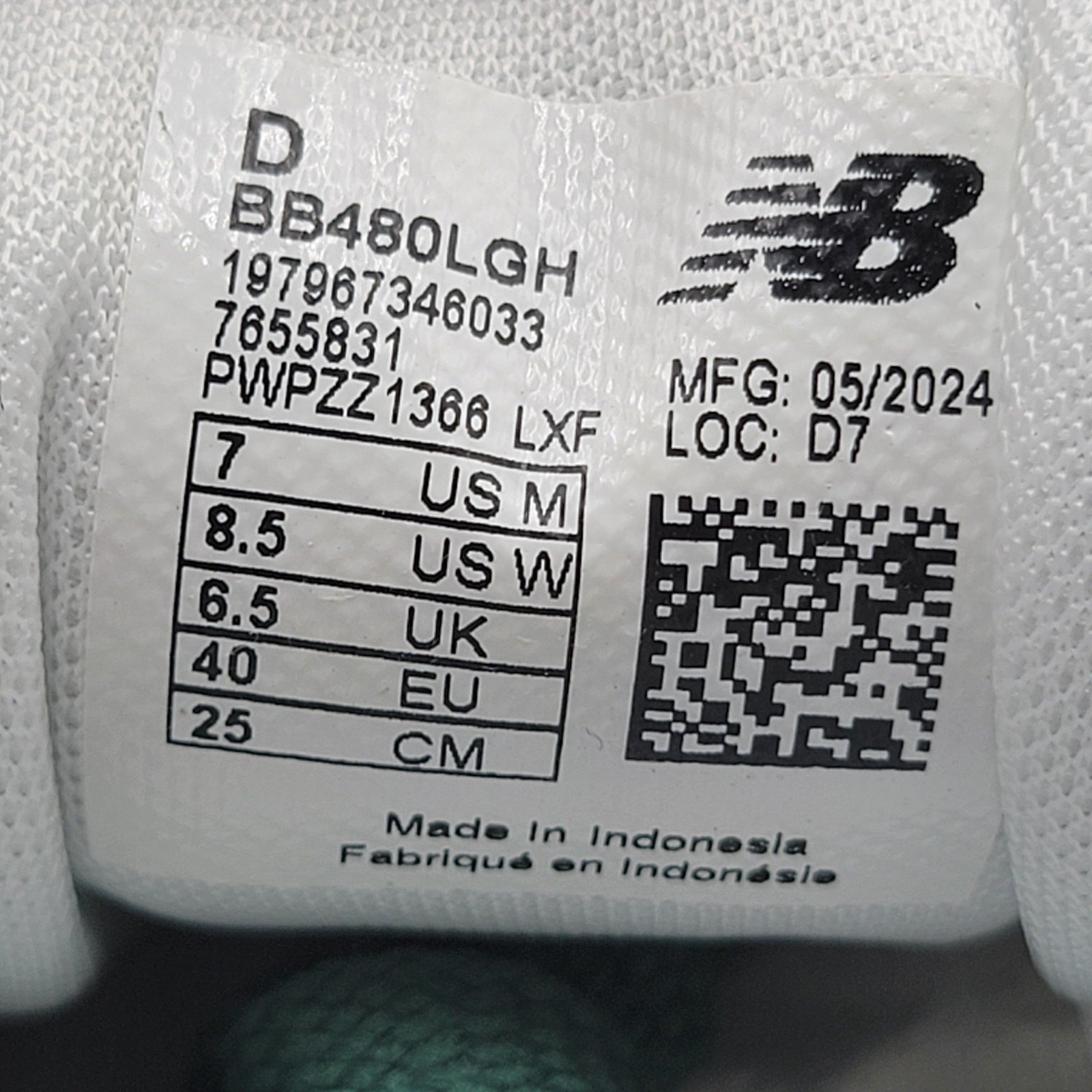 New Balance 480 'Team Forest Green' Sz 7 BB480LGH7