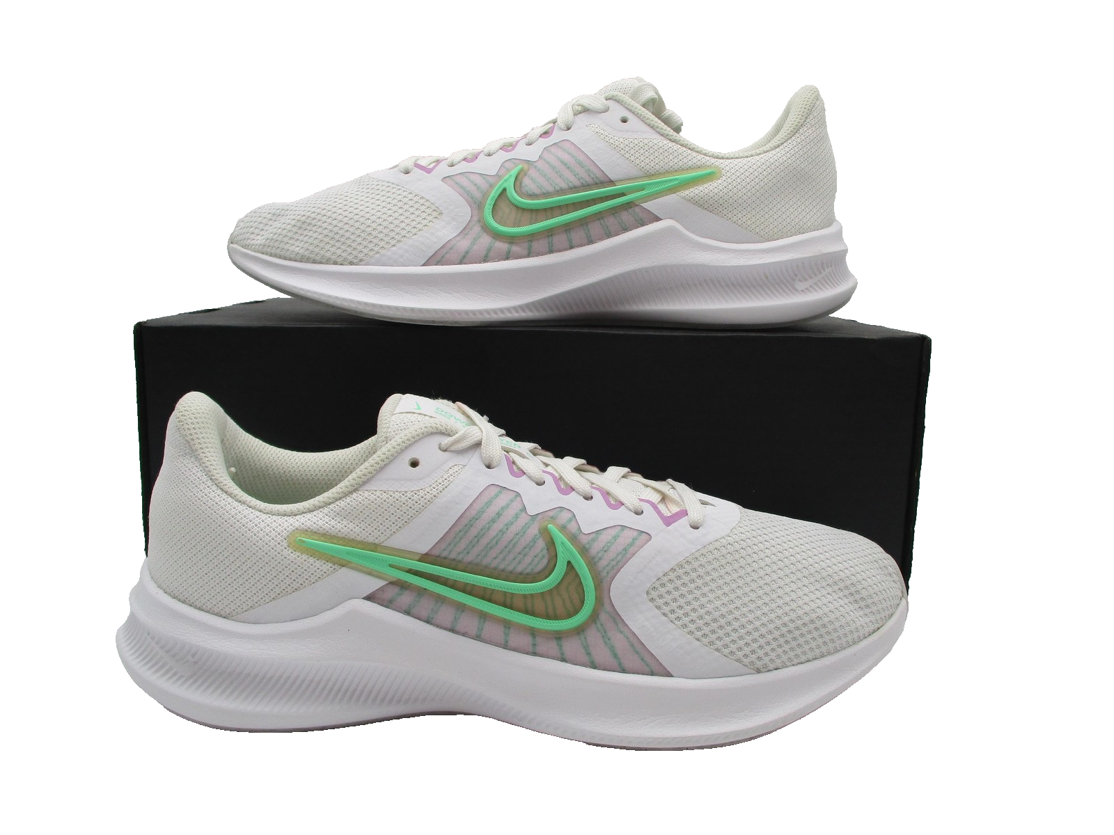 Nike Downshifter Shoes Womens Size 10 White Teal Running Sneakers CW3413101 1T50