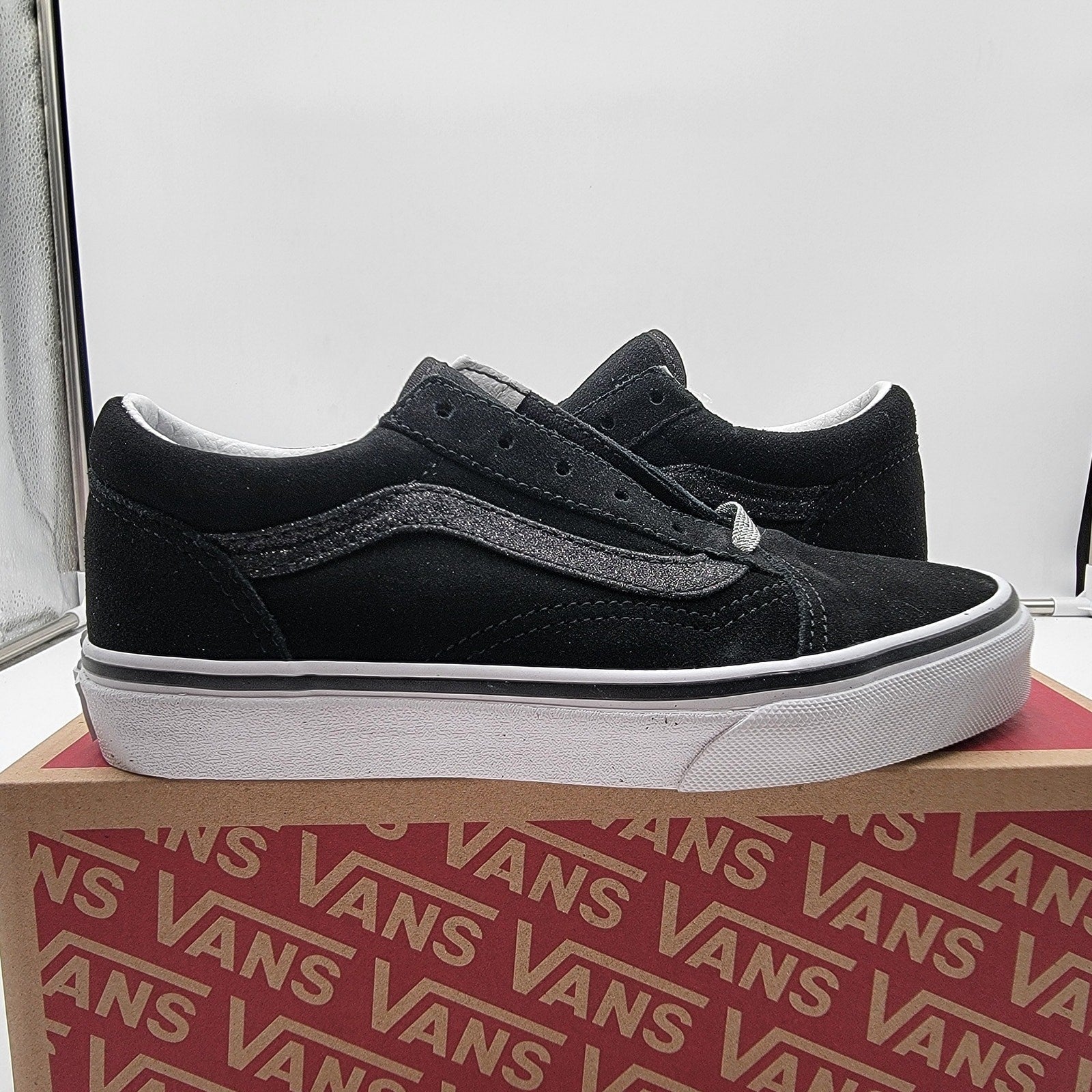 Vans Old Skool Kids 'Glitter Sidestripe  Black' Sz 3K VN0A4BUUXNO0