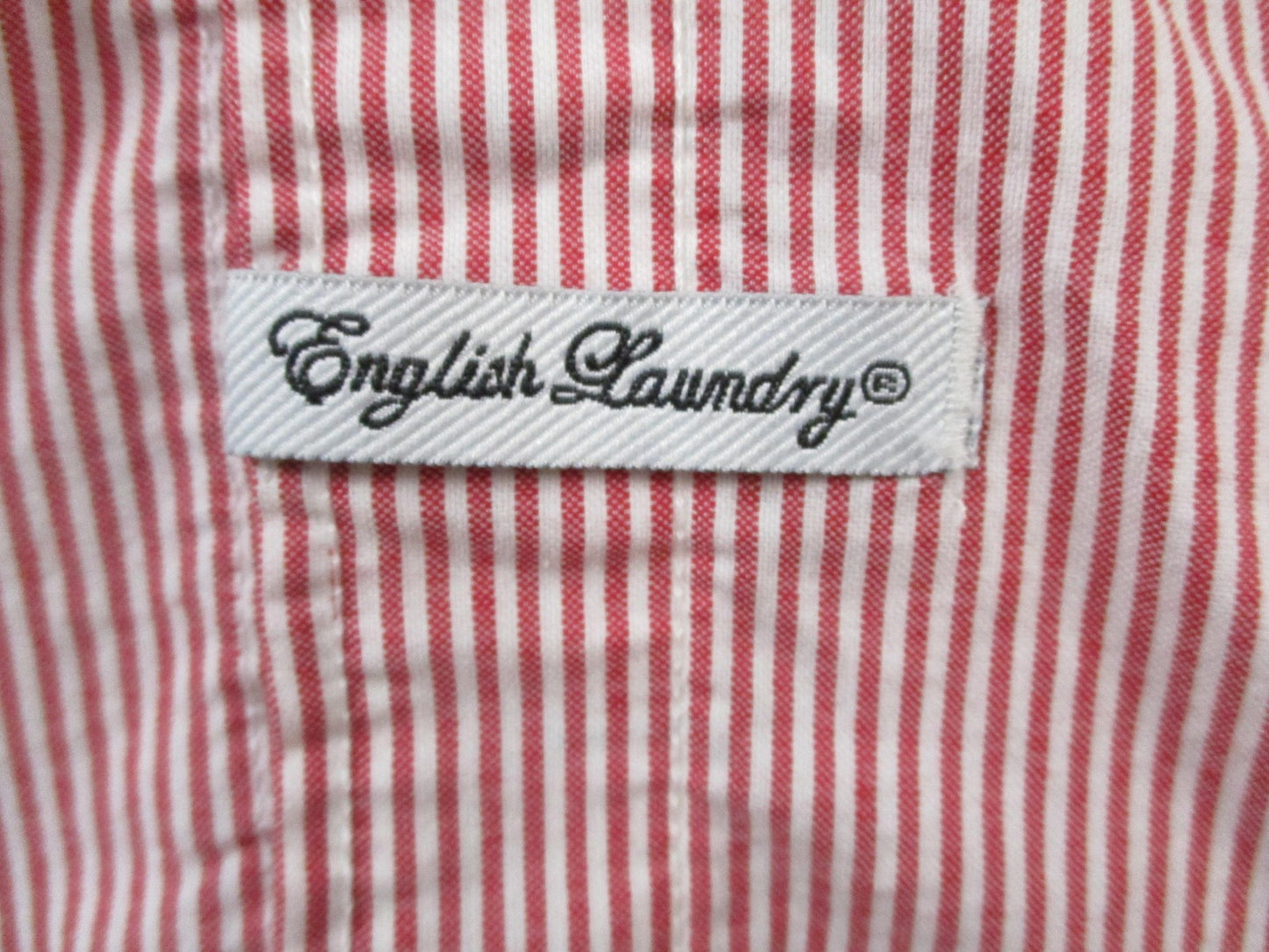 English Laundry Shirt Mens 2XL Red Striped Long Sleeve Embroidered ELW810 15594