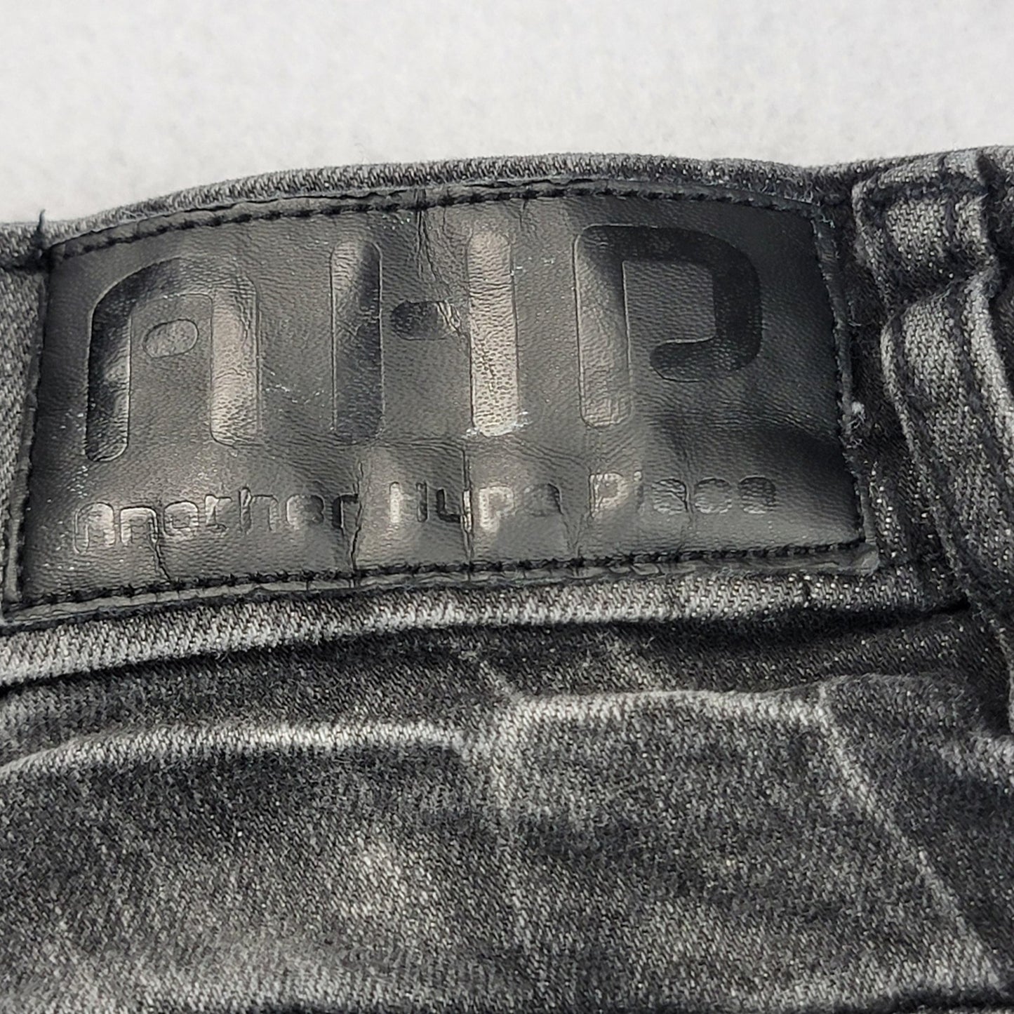 Another Hype Piece Jeans Mens 44x33 Black Paint Splatter Distressed Stretch 12034