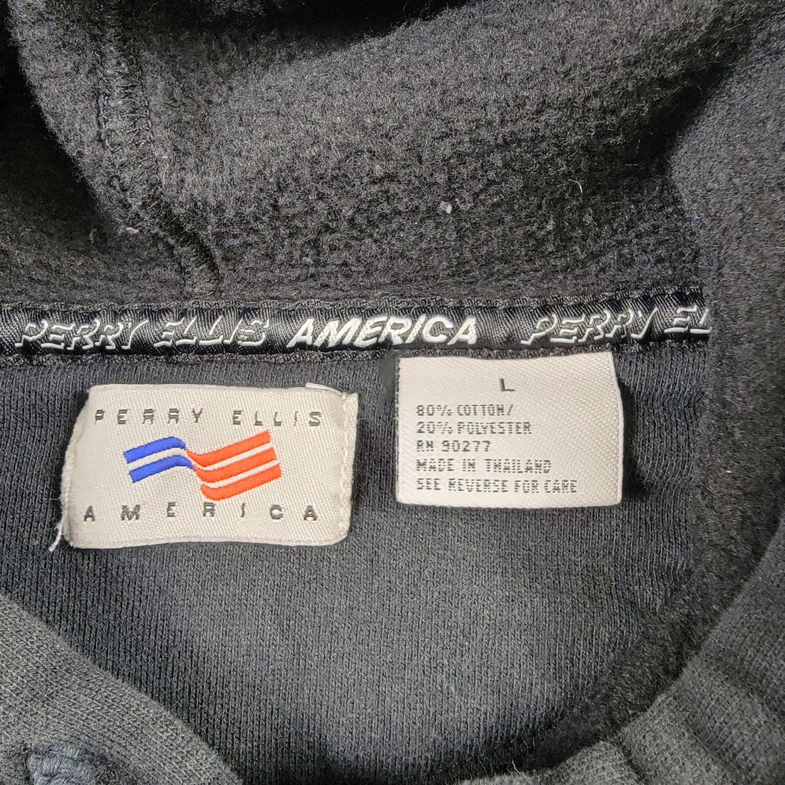 America Perry Ellis Men's Black Pullover Hoodie  Size L