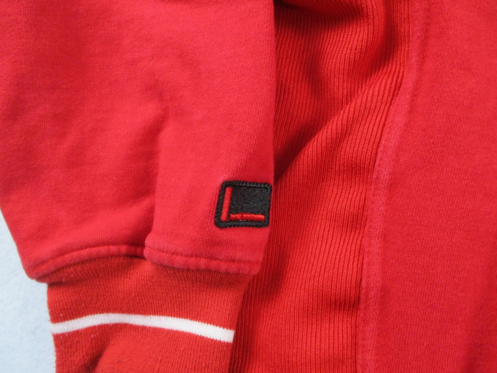 FUBU Hoodie Mens XL Red Pullover Fleece Sweatshirt Jeans Collection 05924