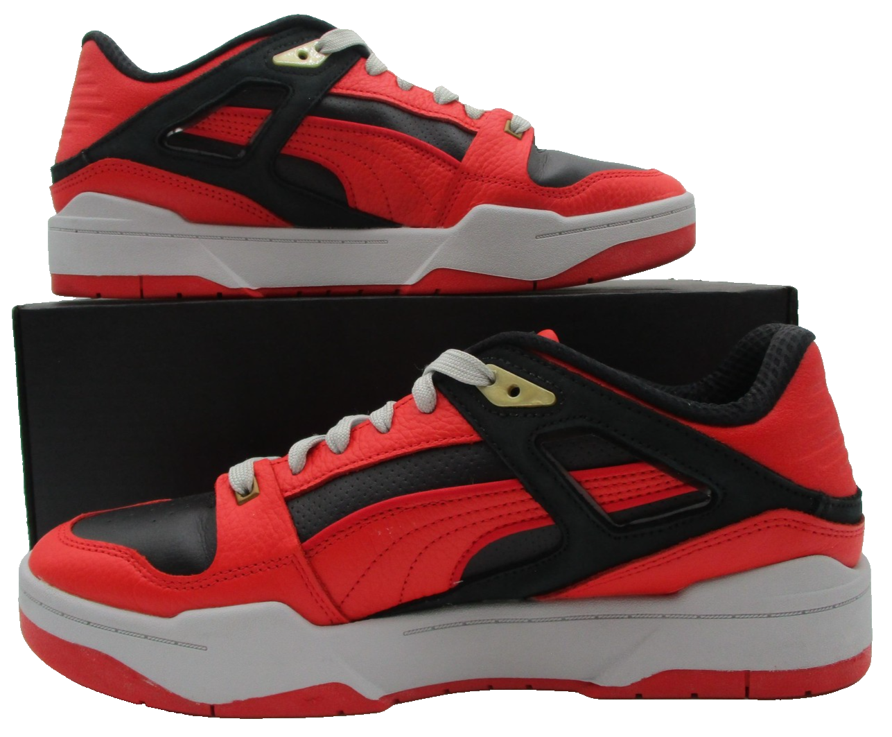 Puma Slipstream INVDR Shoes Men Sz 10.5 Red Black Leather Low Top 38996801 1S91