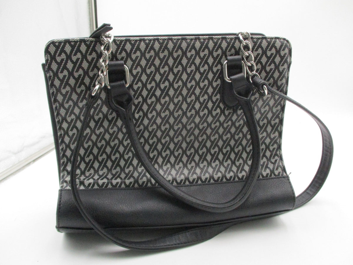 Nine West & Christian Siriano Satchel Bag Lot Womens Medium Black Faux Leather3