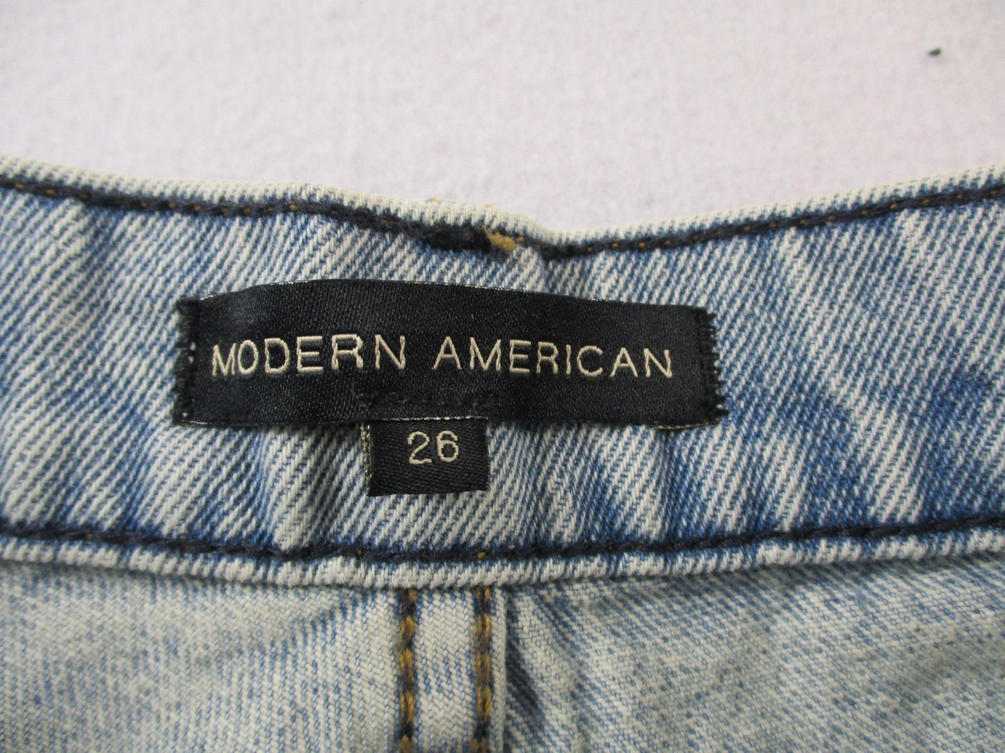 Modern American Rexford Jeans Womens 26 Blue Straight Distressed Frayed Hem 14712