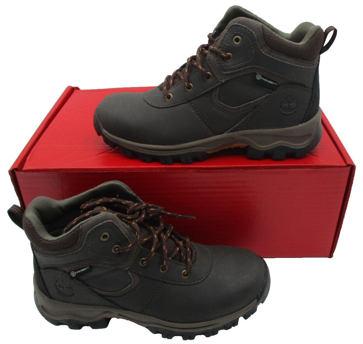 Timberland Boots Boys Sz 2 Brown Waterproof Leather Hiking Snow Trail A16I3 1C12