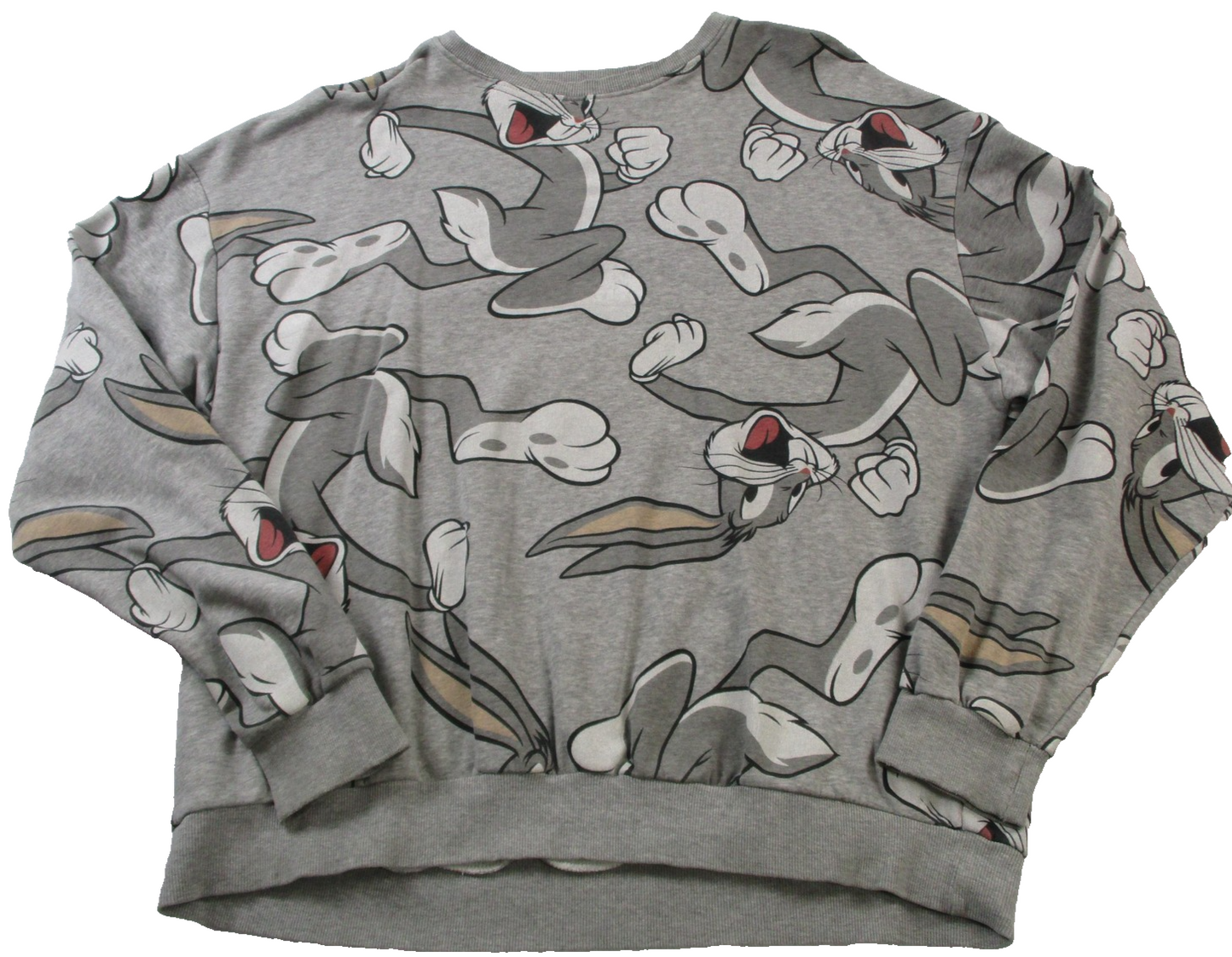 H&M Looney Tunes Bugs Bunny AllOver Print Crewneck Sweatshirt XL Gray 16090
