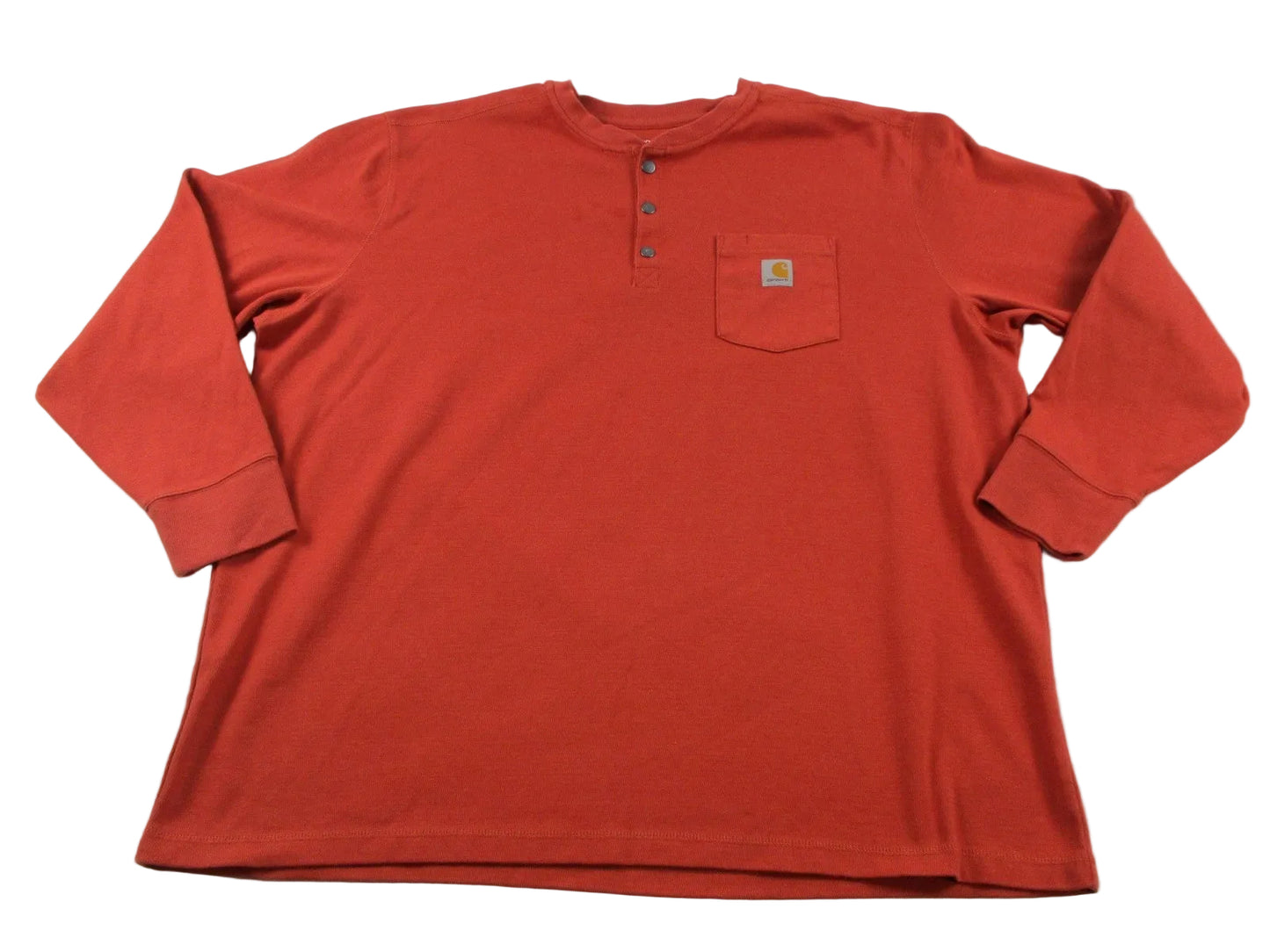 Carhartt Shirt Mens 4XL Orange Long Sleeve Thermal Henley Pocket Relaxed Fit0