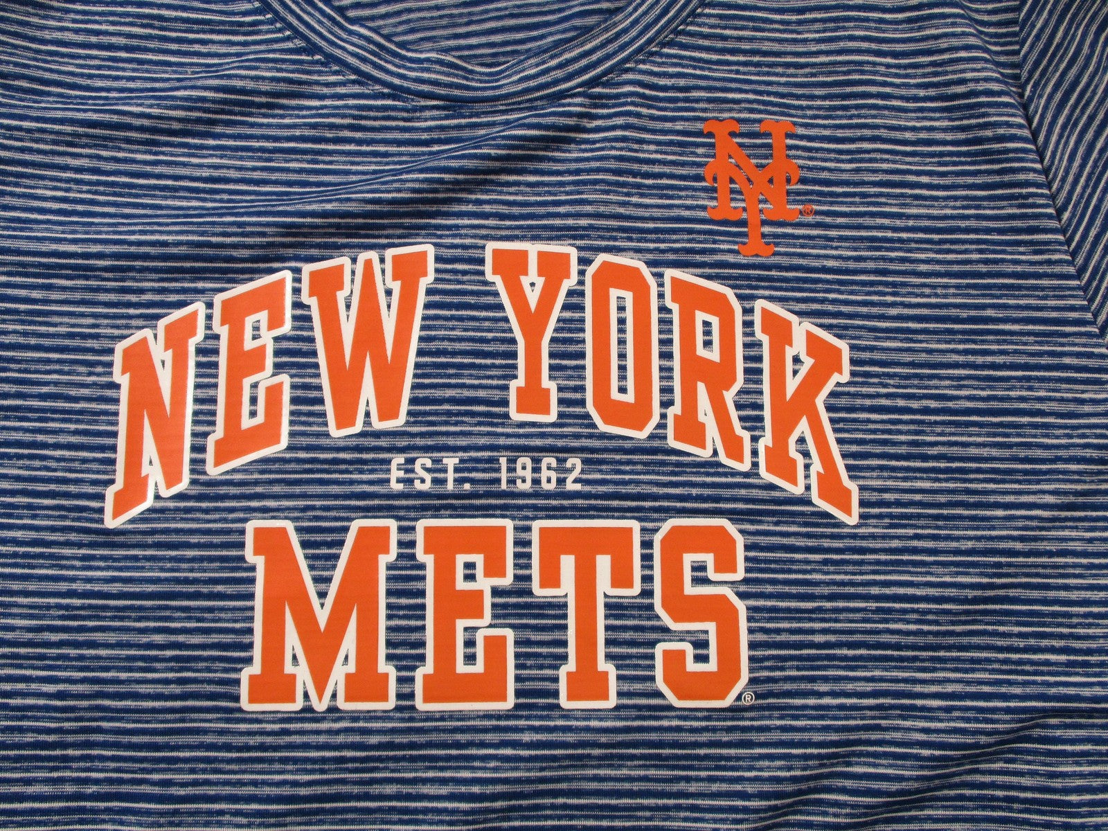 New York Mets Shirt Womens 2XL Blue White Striped MLB Baseball New Era Tee 15002