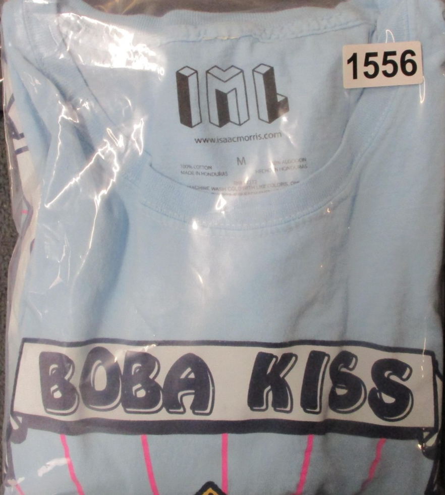Boba Kiss IML Shirt Mens Medium Blue Osaka Japan Boba Tea Dog Anime Graphic 15567