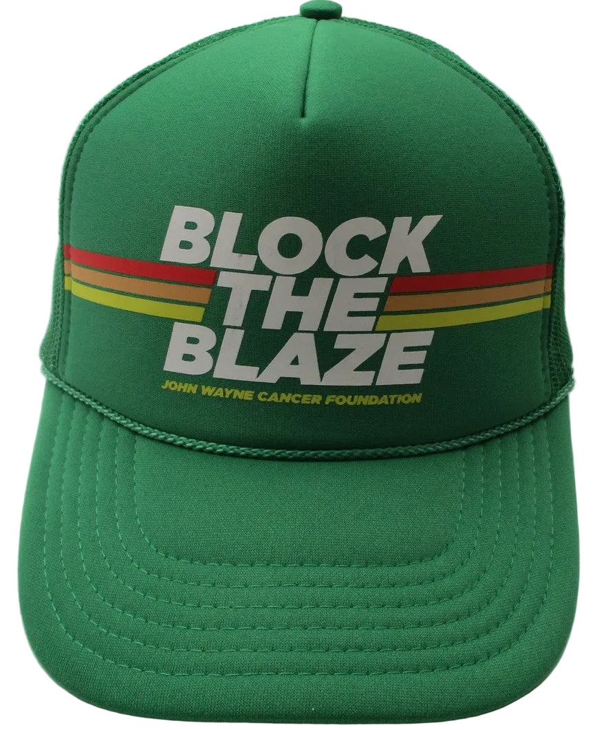 John Wayne Cancer Foundation Hat Cap Snap Back Mens OSFM Green Block The Blaze0