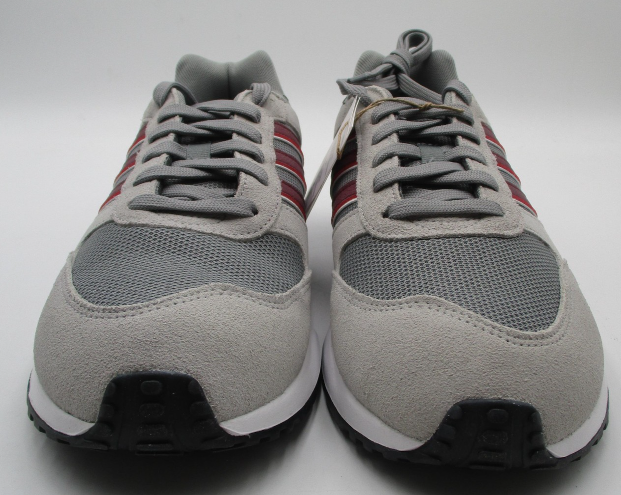 Adidas Run 80s Shoes Mens Size 10.5 Gray Burgundy Suede Low Top Sneakers ID18824