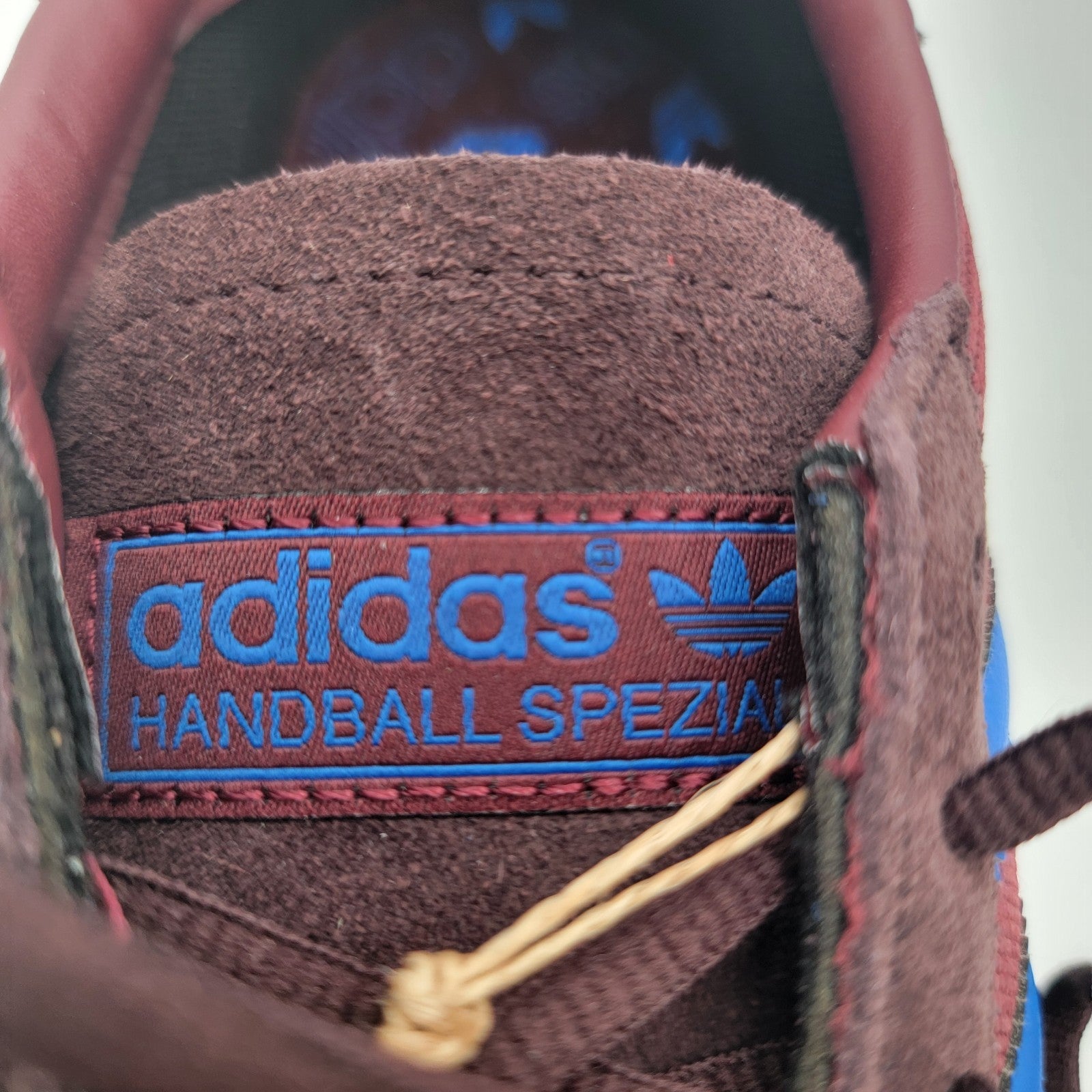 Adidas Handball Spezial Mens Shoes Size 9, Color: Burgundy/Royal Blue UF95307