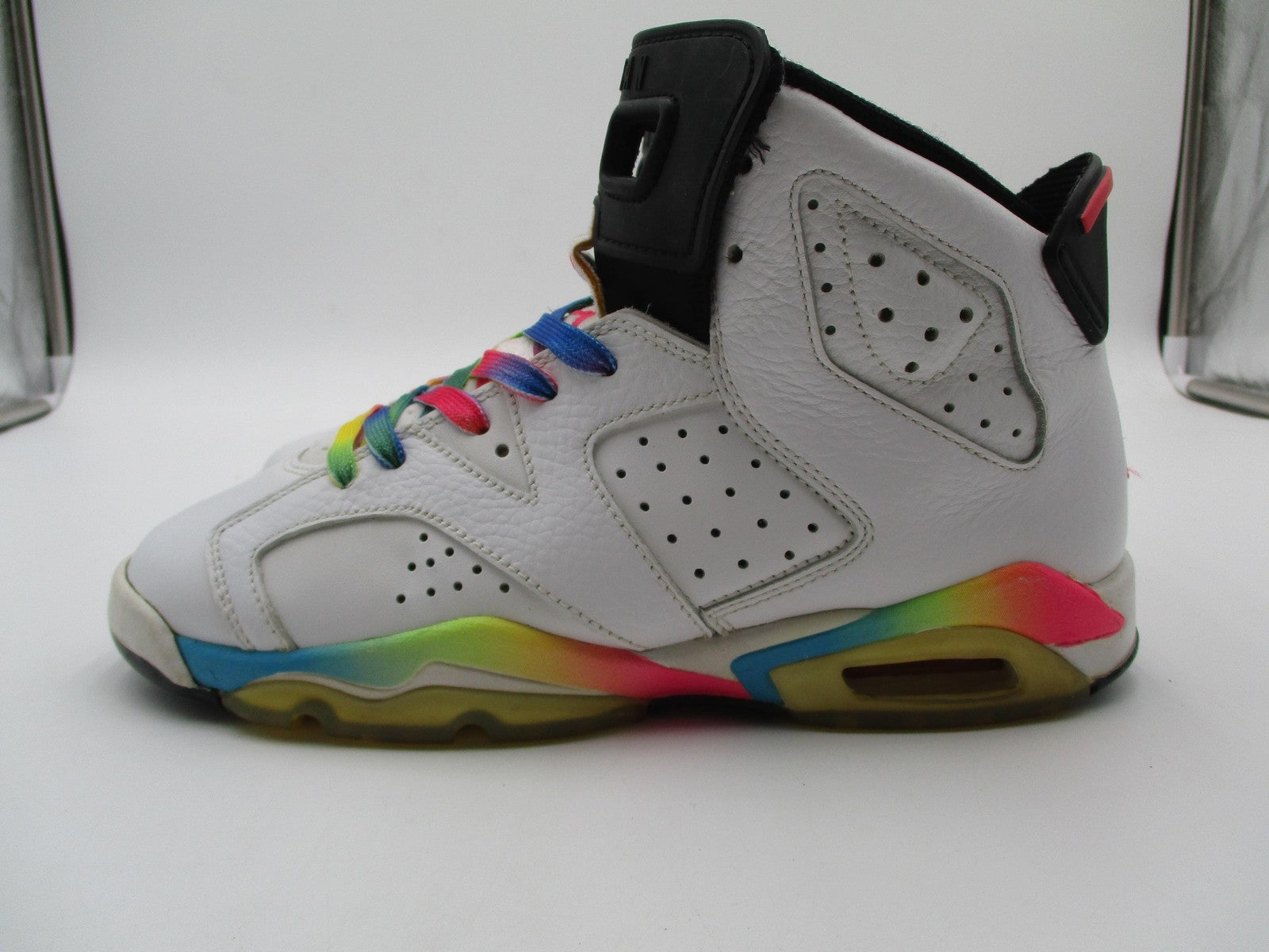 Air Jordan 6 Retro Rainbow Shoes Youth Size 6Y Multicolor Sneakers 384665-1036