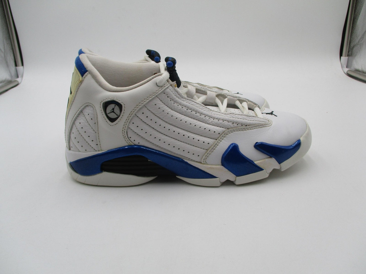 Jordan Air Jordan 14 Retro Shoes Youth Size 5.5Y White Blue Sneakers 487524-1045