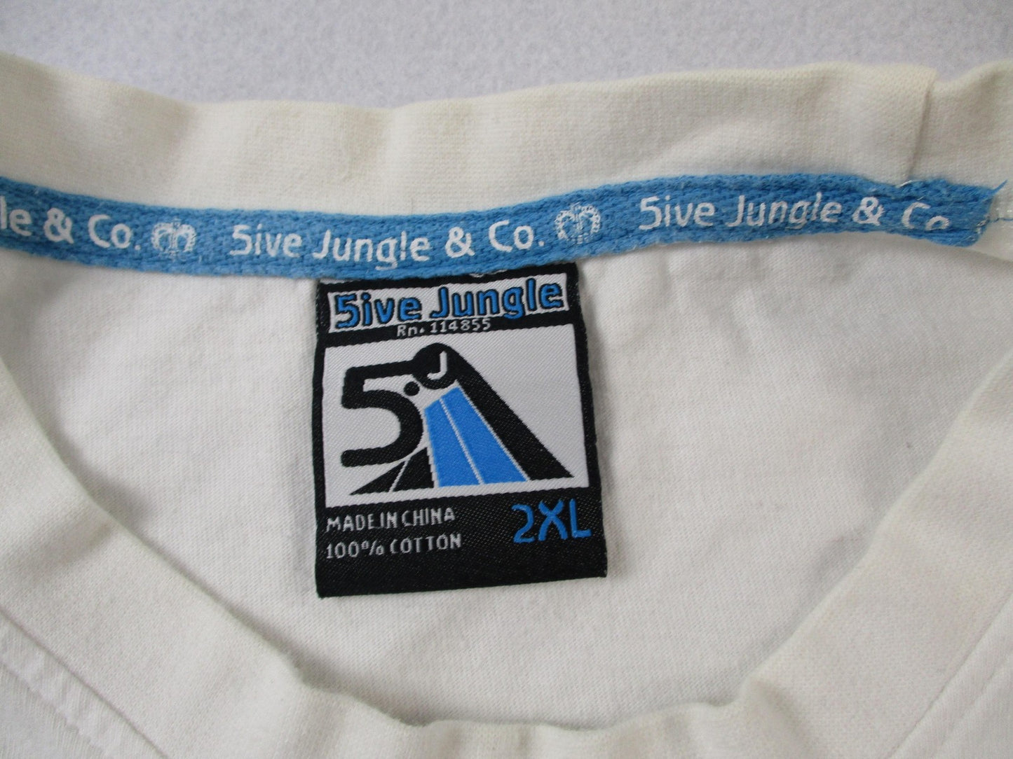 5ive Jungle & Co Walk of Life Kings County Tee Men 2XL White Y2K Streetwear 15652